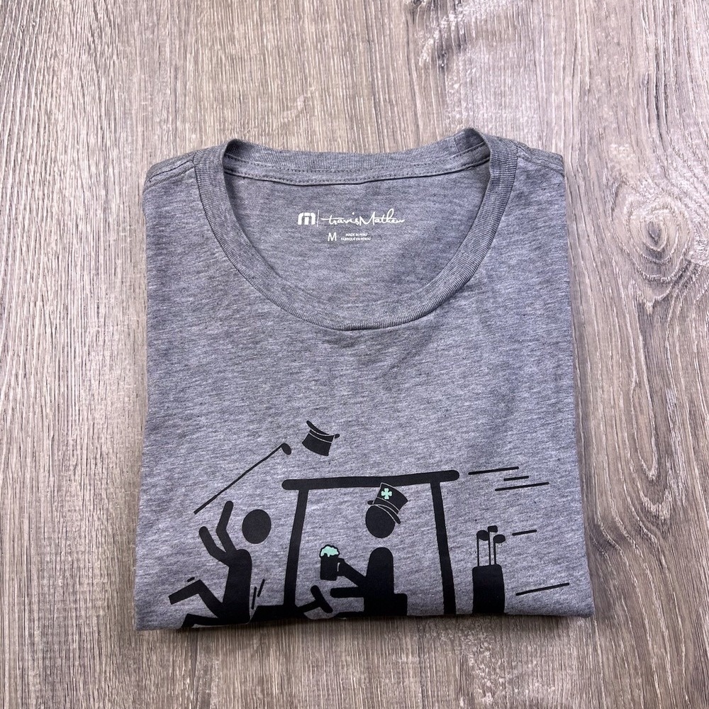 Travis Mathew Luck Of The Irish T Shirt Mens Size Medium Gray